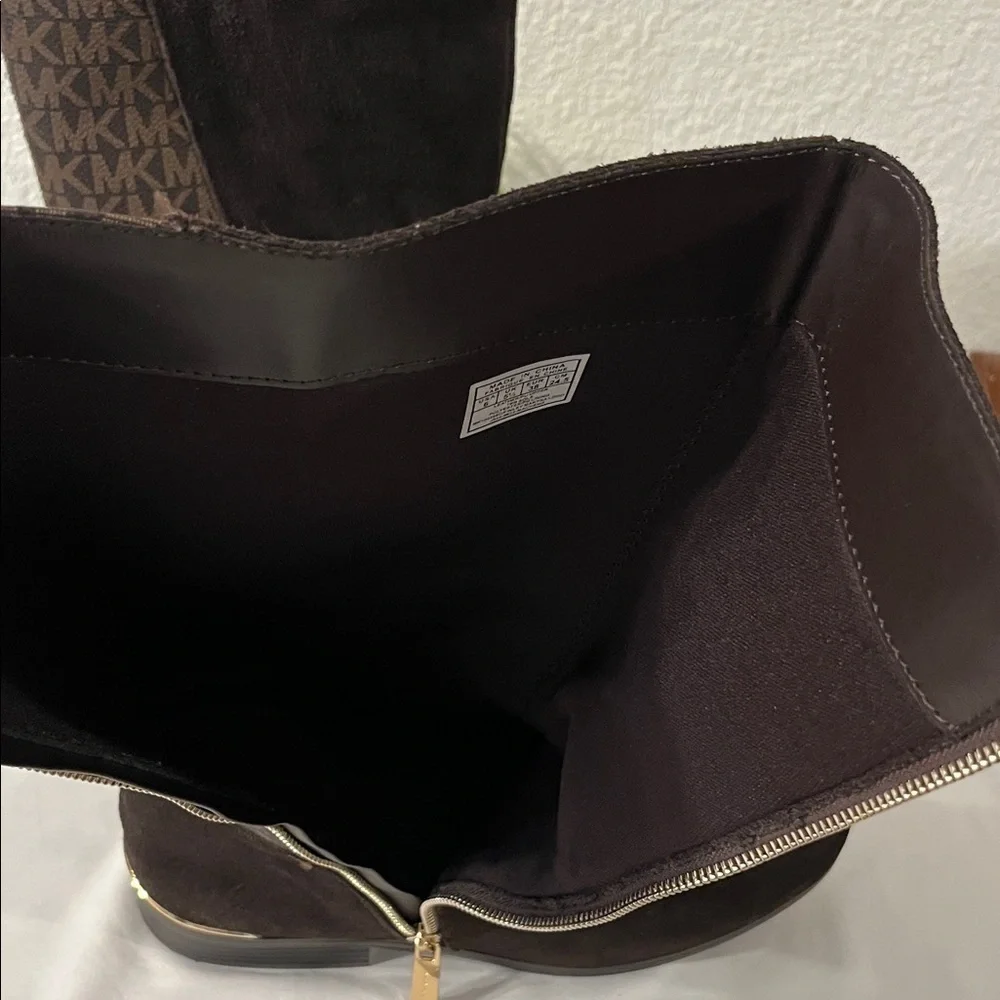 Michael Kors Black and Brown Monogram Boots used good condition